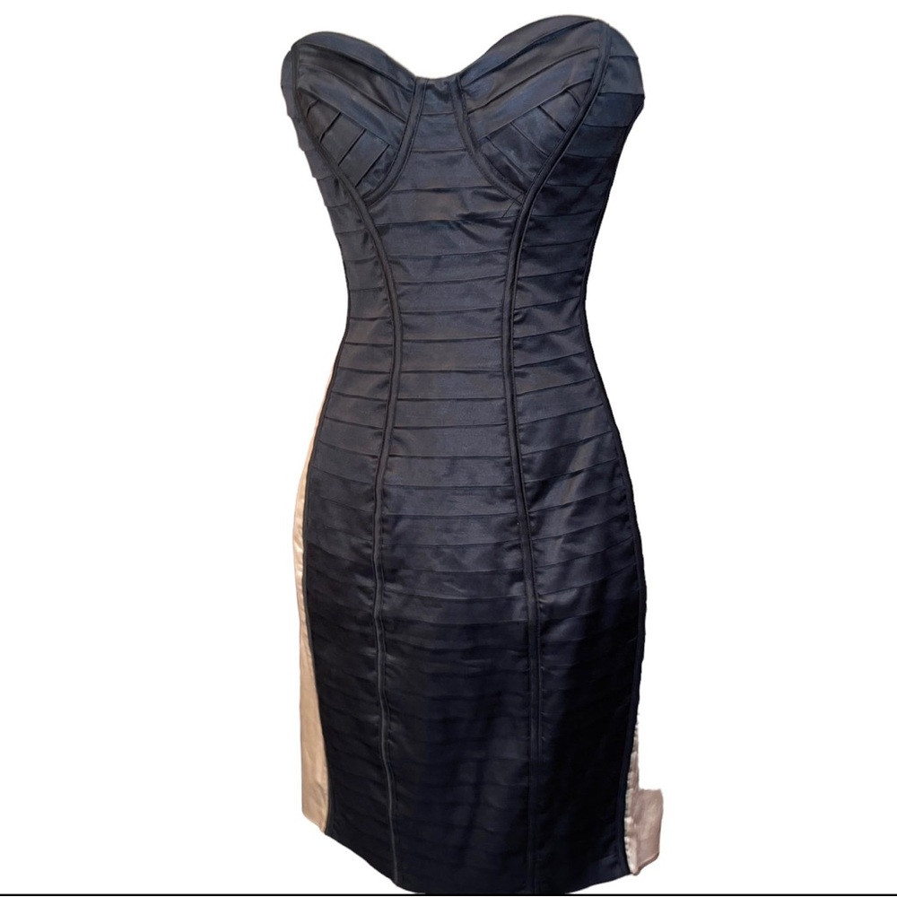Black Strapless Sweetheart Bodycon Dress